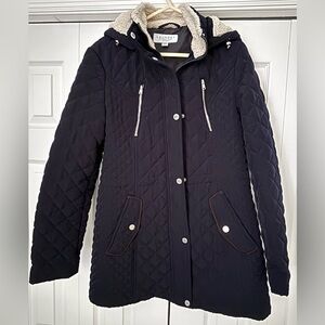 Laundry by Shelli Segal Quilted Coat with detachable hood - Size Small